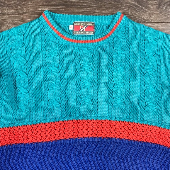 Gordon Thomas Collectibles Men’s Vintage 90’s 3D Knit Crewneck Sweater Size M - Picture 2 of 4